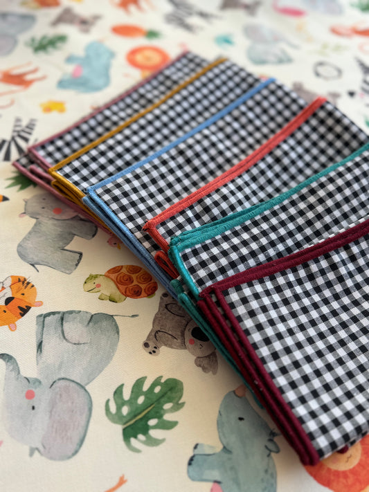 SERVILLETA ALGODÓN VICHY MINI NEGRO