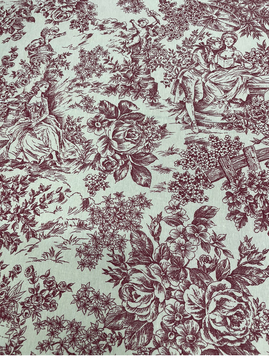 INDIVIDUAL RESINADO TOILE DE JOUY BURDEOS