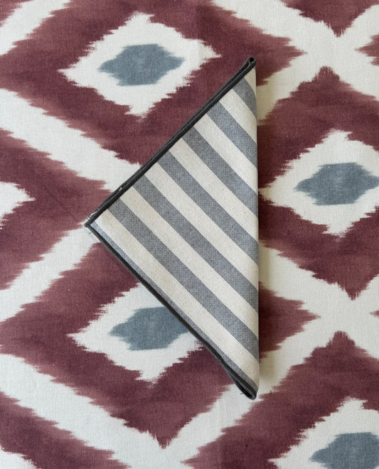 SERVILLETA ALGODÓN RAYAS AZUL GRISÁCEO