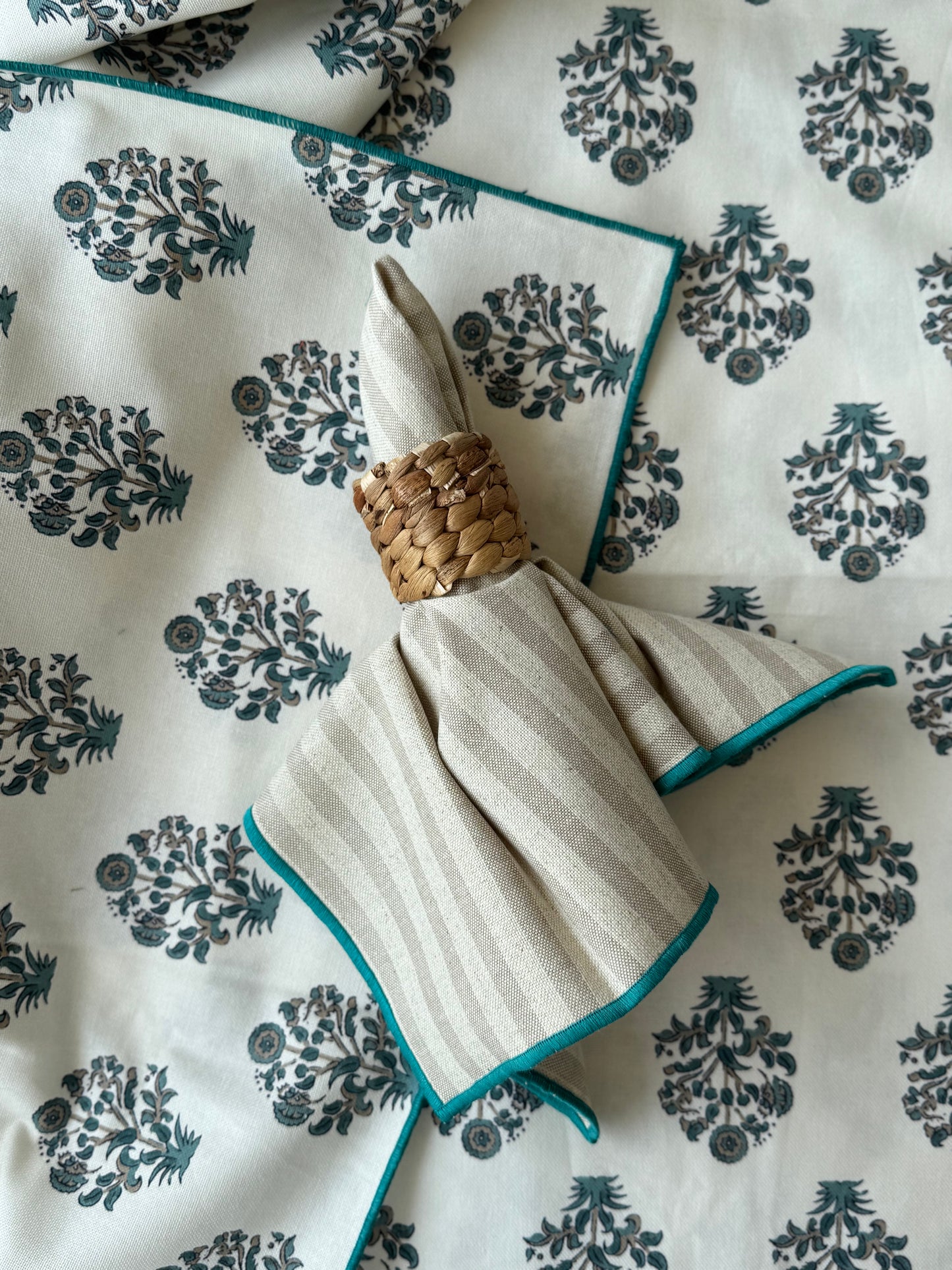 SERVILLETA ALGODÓN RAYAS BEIGE