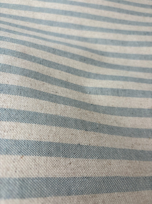 MANTEL ALGODÓN RAYAS RÚSTICAS VERDE AGUA