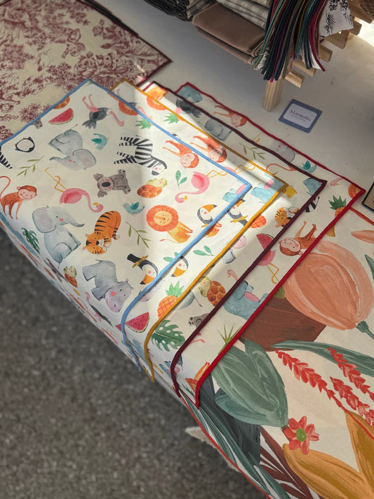 mantel individual animal kids, infantil, a medida, anti manchas, resinado