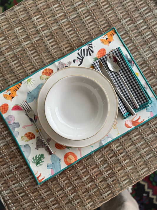 mantel individual animal kids, infantil, a medida, anti manchas, resinado