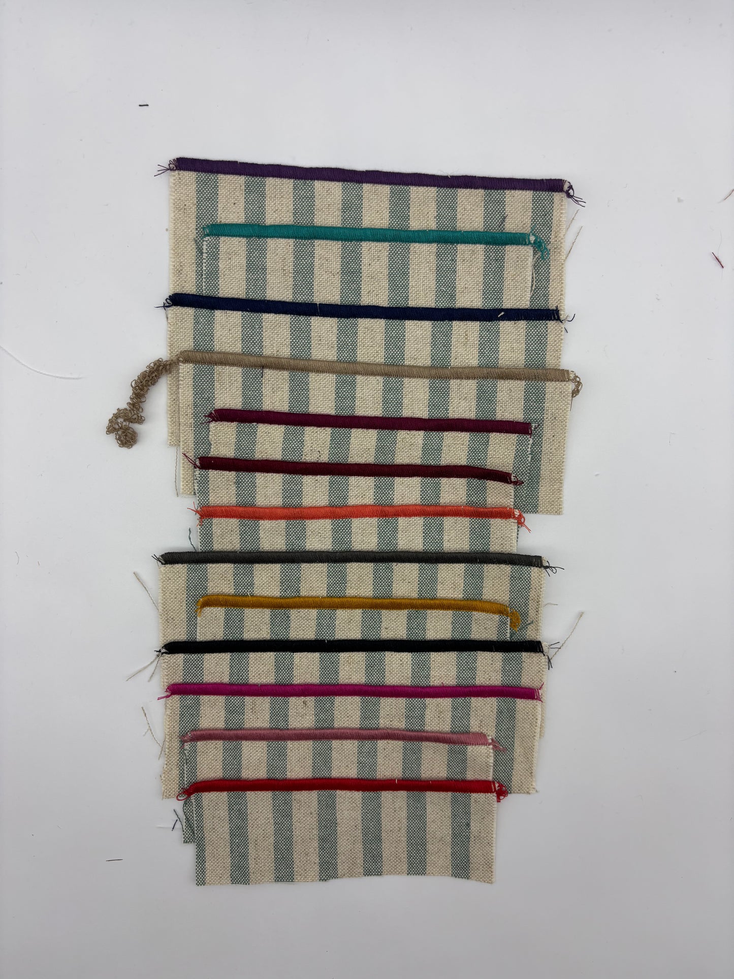 MANTEL ALGODÓN RAYAS RÚSTICAS VERDE AGUA