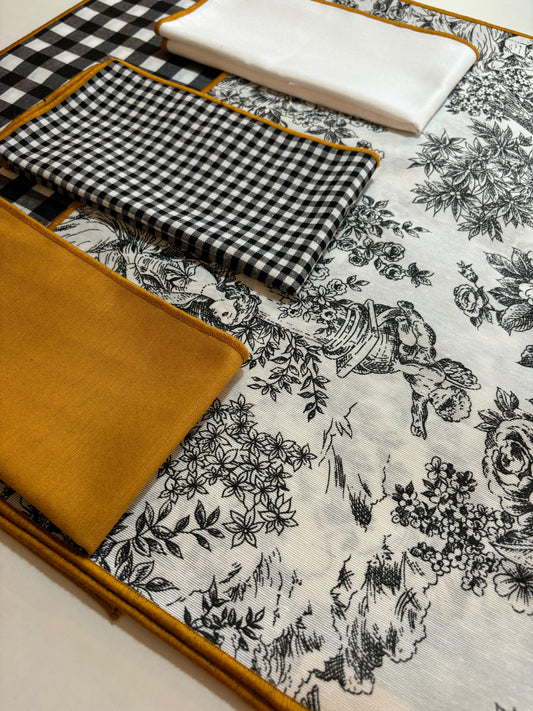 INDIVIDUAL RESINADO TOILE DE JOUY NEGRO