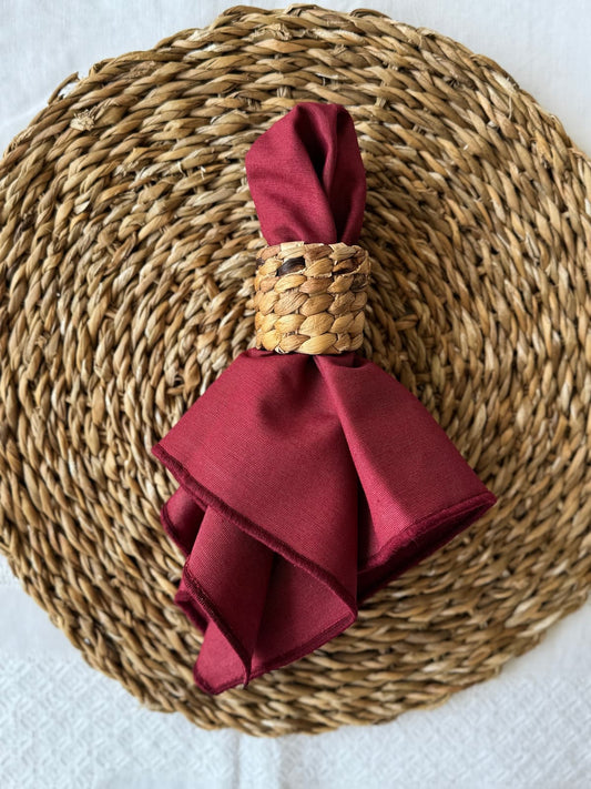 servilleta burdeos lisa de algodón a medida