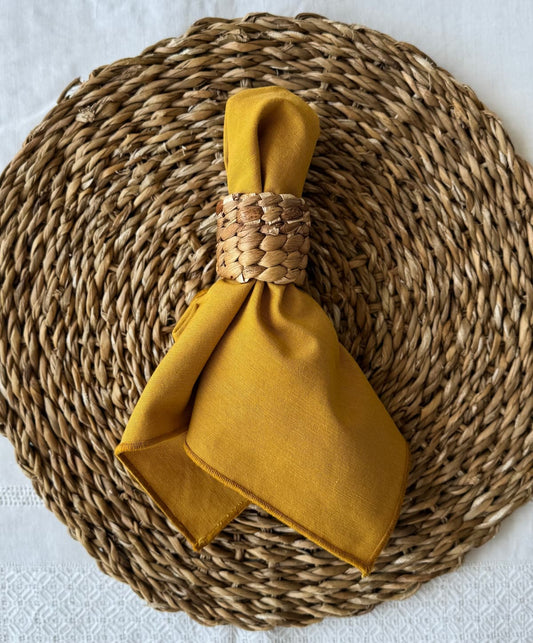 servilleta de algodón color mostaza a medida