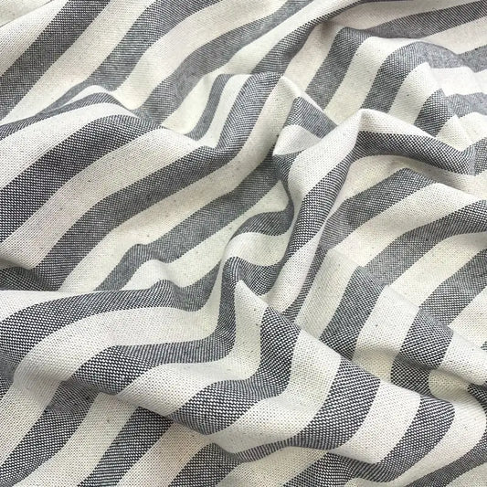 MANTEL ALGODÓN RAYAS RÚSTICAS AZUL GRISÁCEO