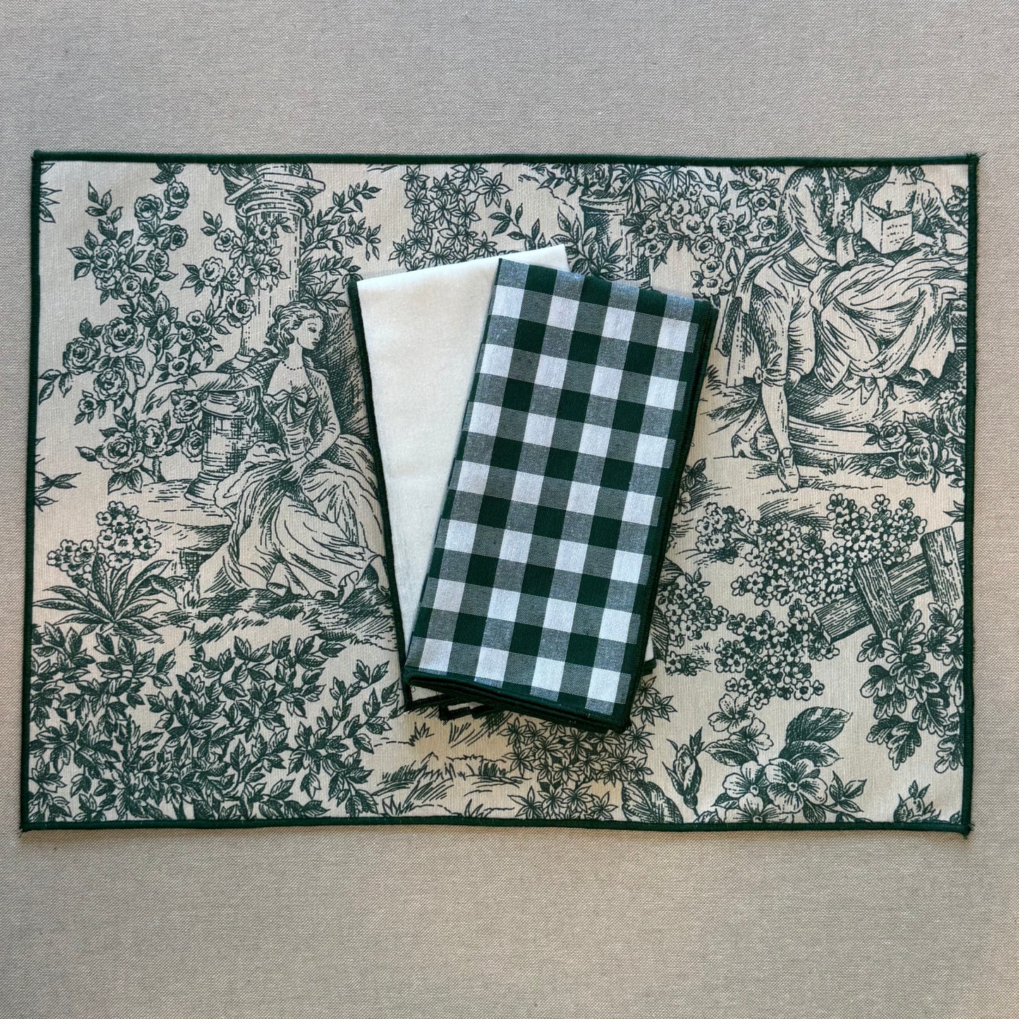 INDIVIDUAL RESINADO TOILE DE JOUY VERDE