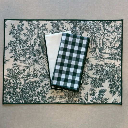 INDIVIDUAL RESINADO TOILE DE JOUY VERDE