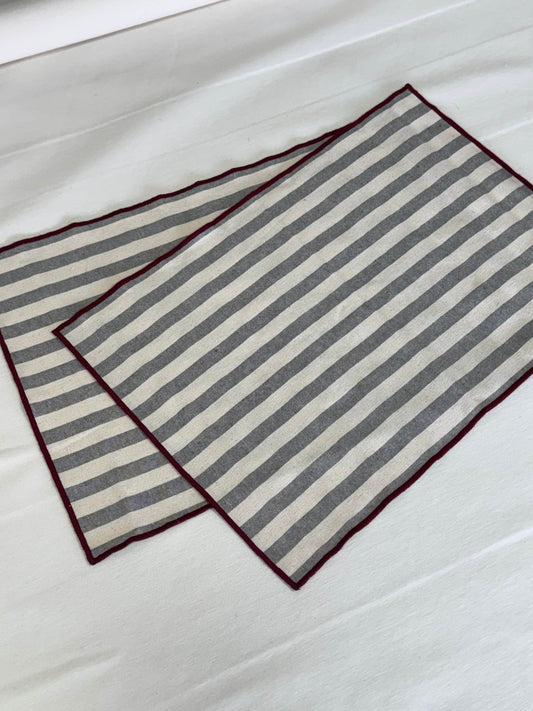 PACK INDIVIDUALES RAYAS GRIS CON BURDEOS