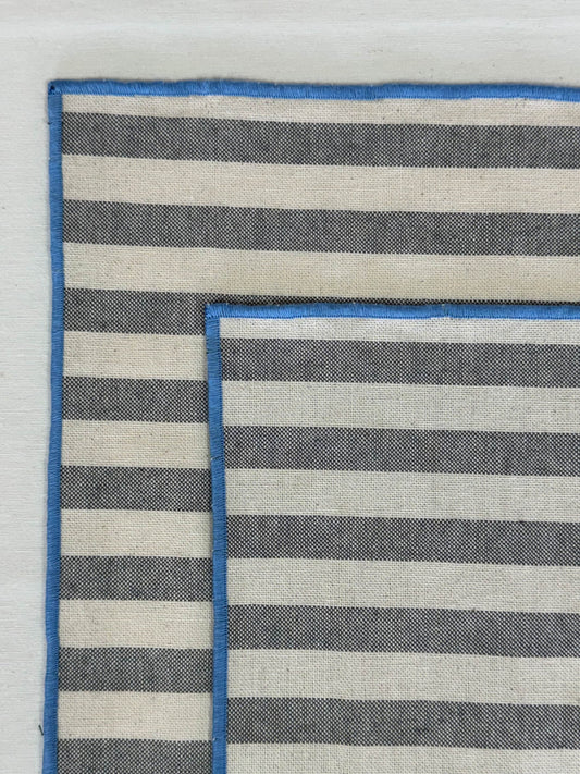 PACK INDIVIDUALES RAYAS GRIS CON CELESTE