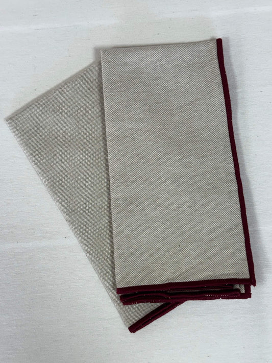 PACK SERVILLETAS RÚSTICAS CON BURDEOS