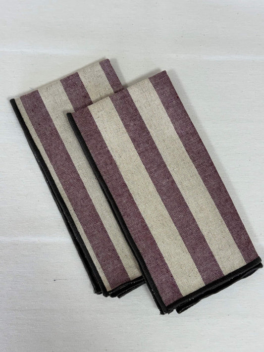 PACK SERVILLETAS RAYAS RUBÍ CON GRIS