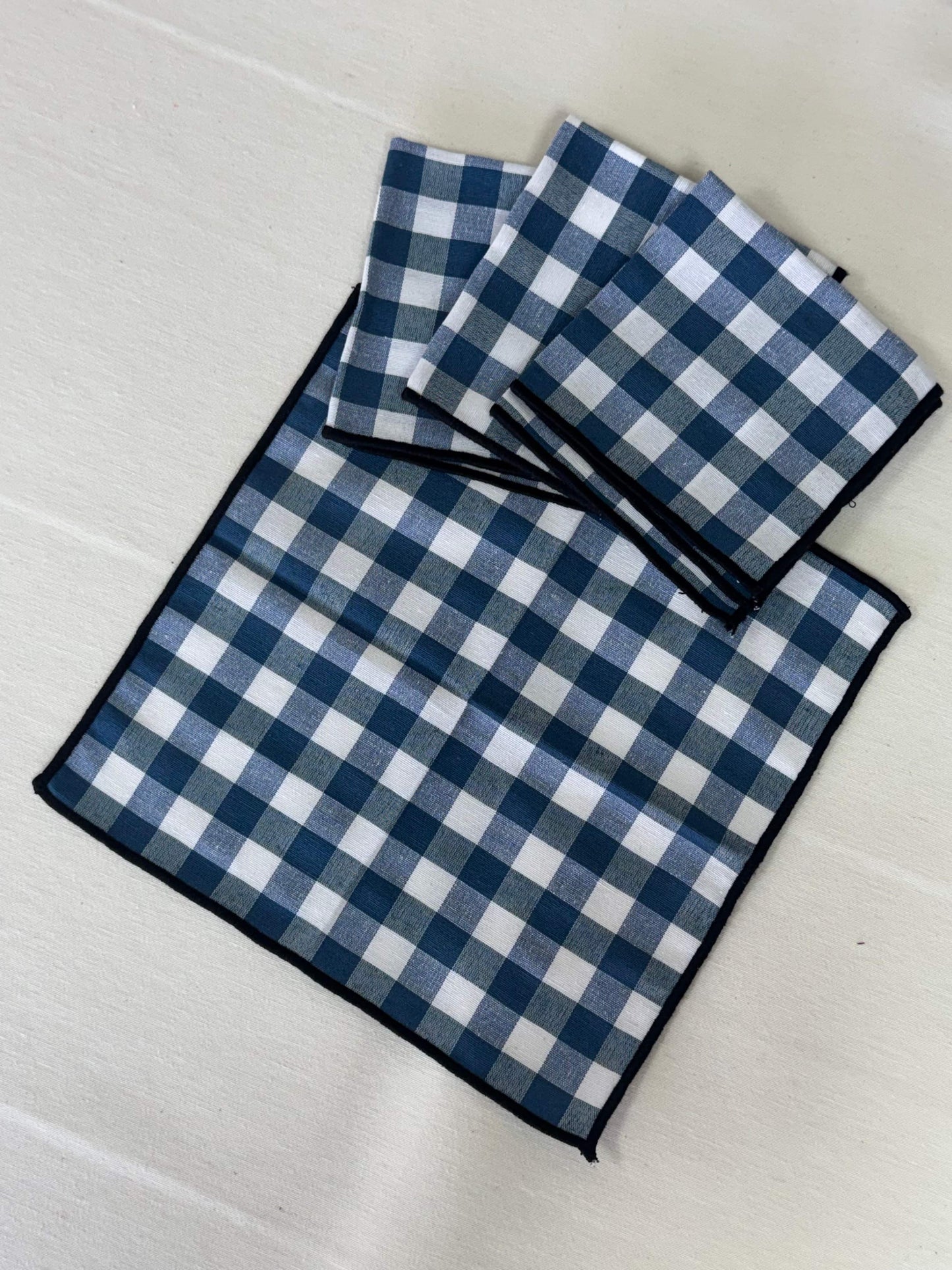 PACK SERVILLETAS CÓCTEL VICHY AZUL