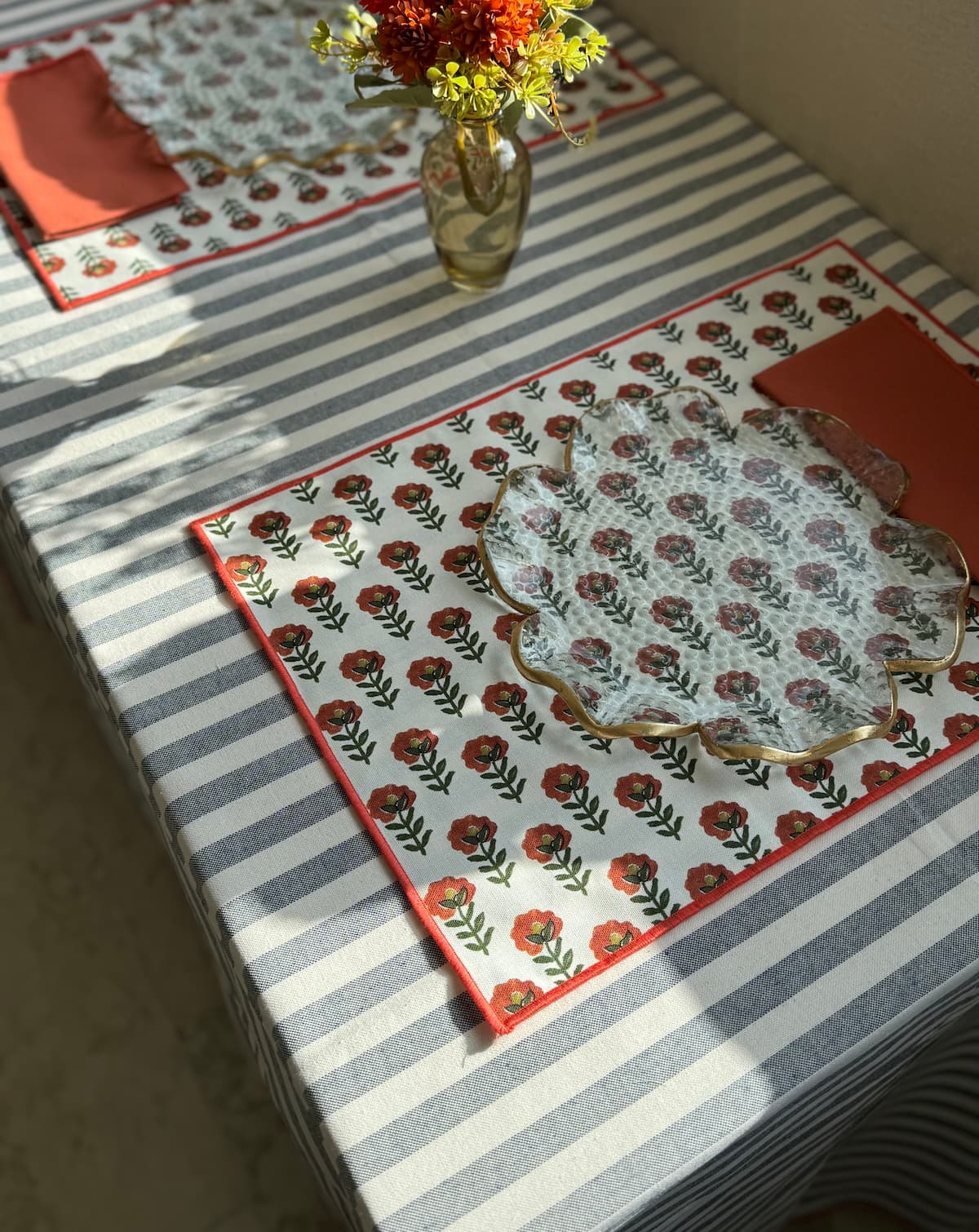 individuales anti manchas bonitos y servilletas de tela