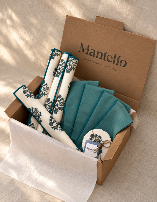 pack para regalar mantelío