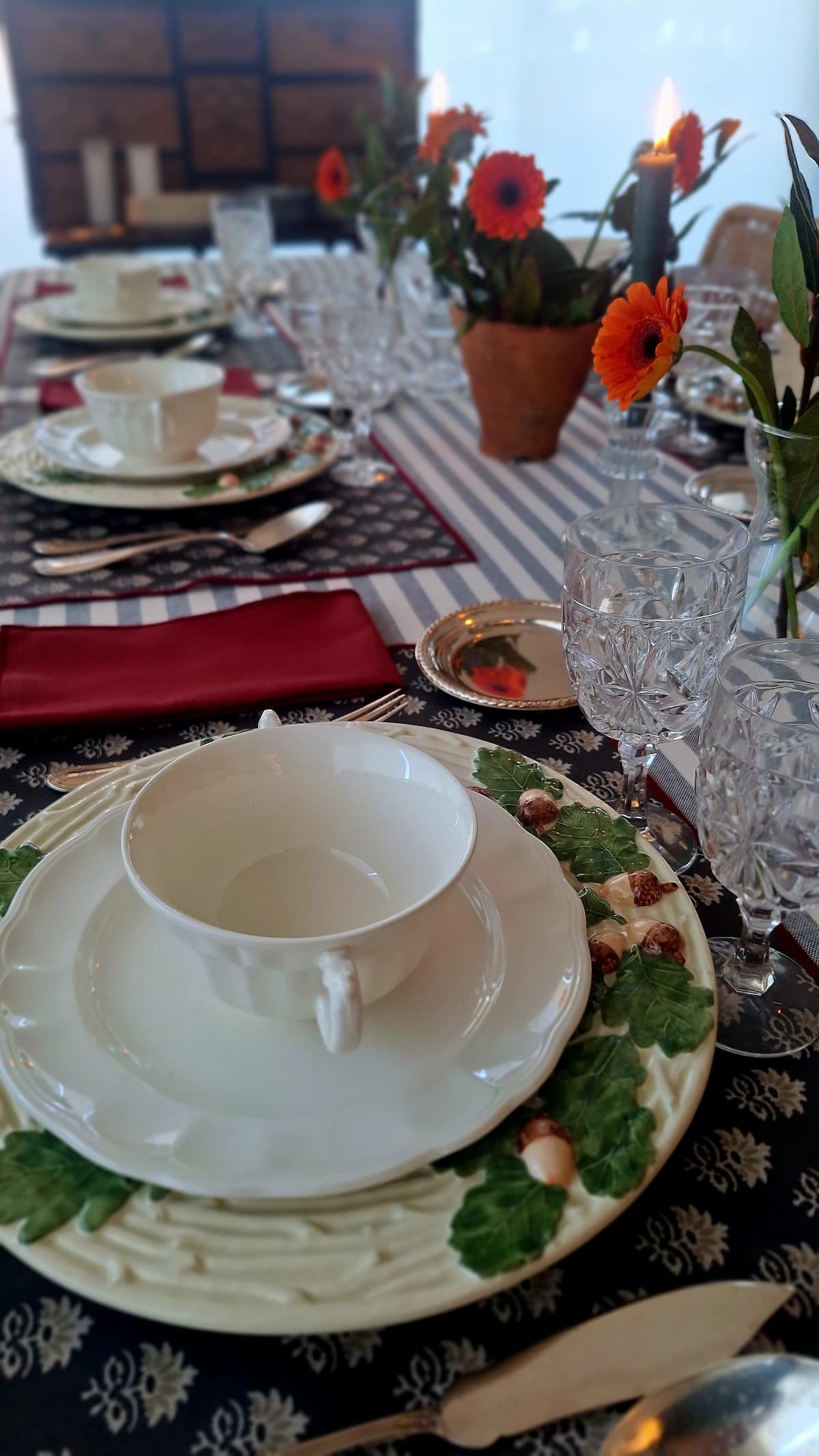 mantel, individuales y servilletas de tela