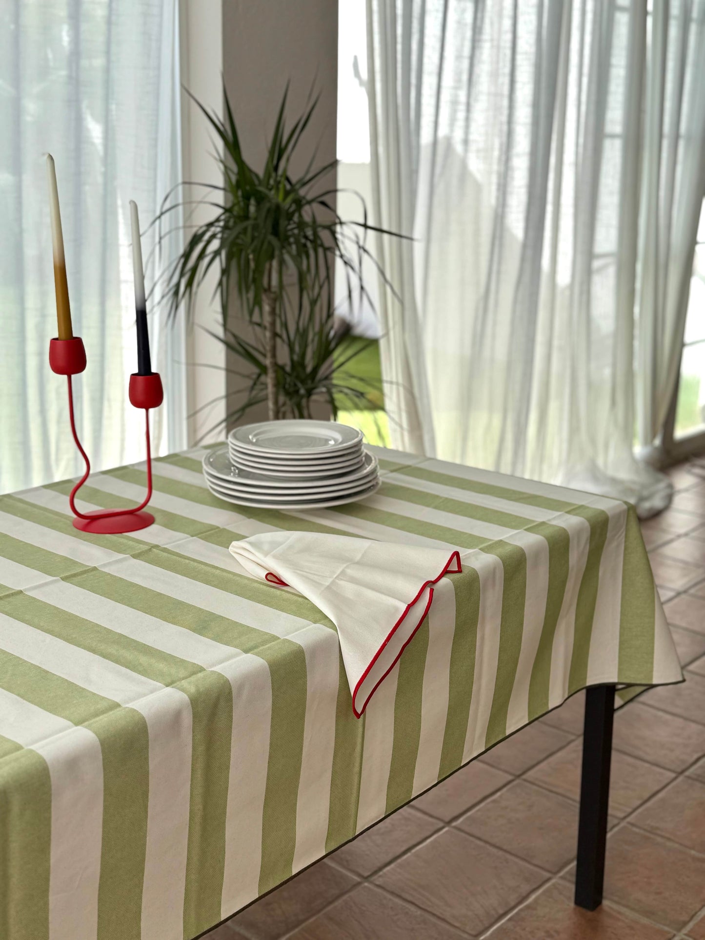 mantel rayas verde