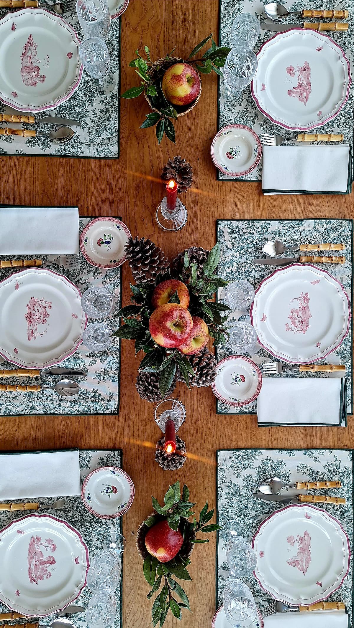 mantel a medida antimanchas tela toile de jouy