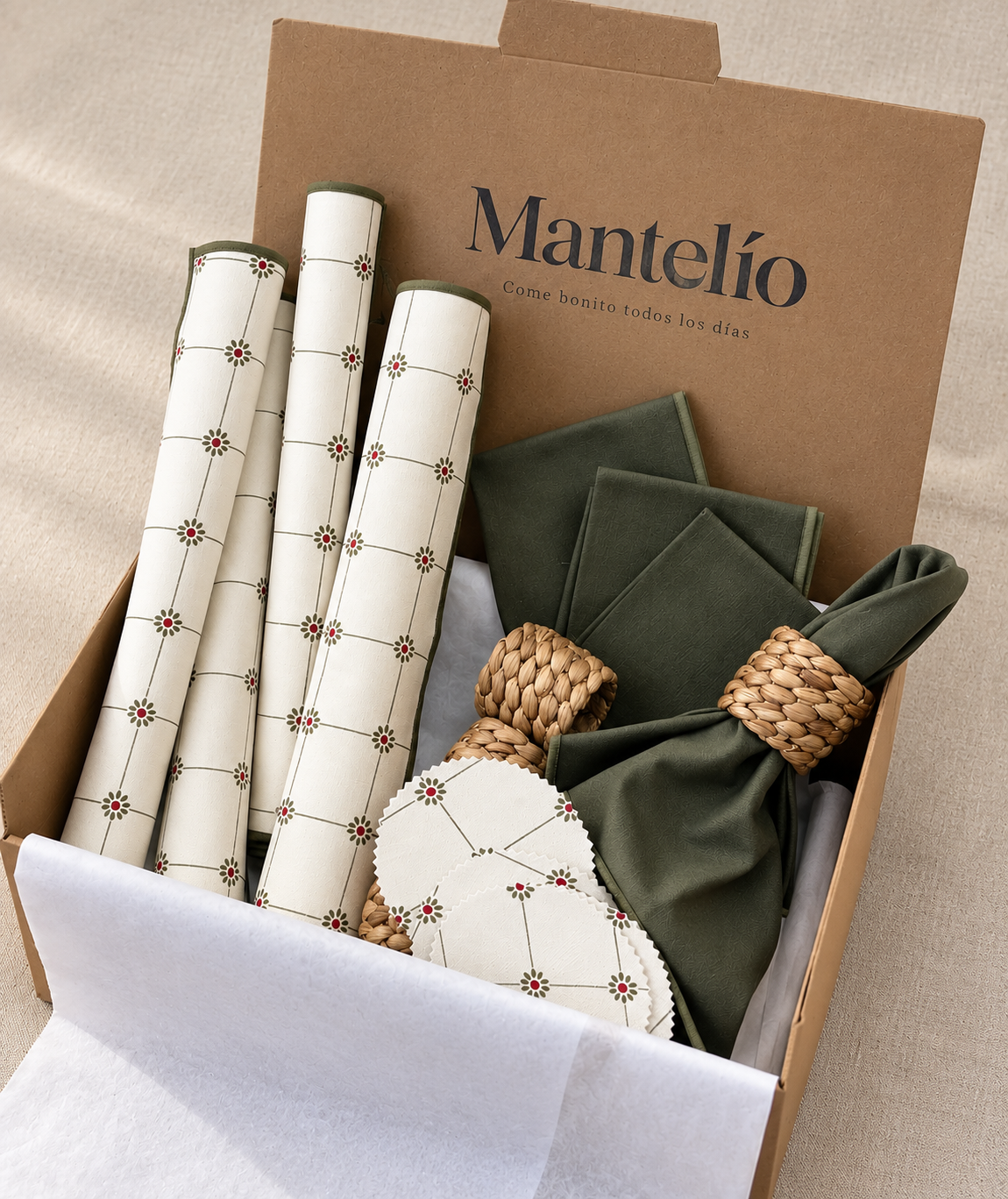 pack individuales, servilletas, servilleteros y posavasos